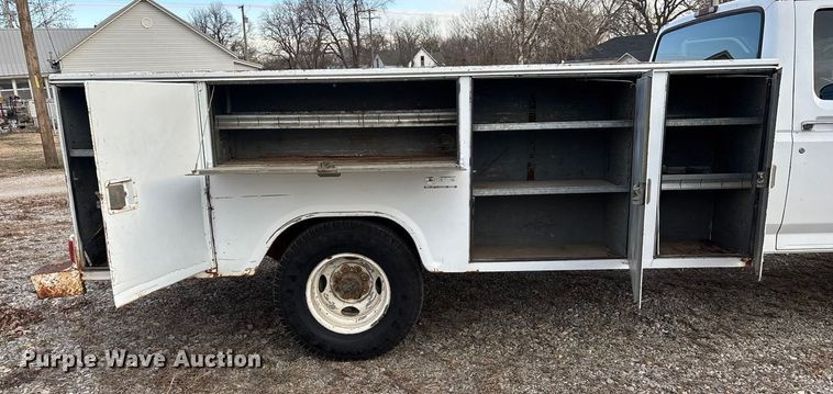 image for item FG0037 1995 Ford F350 utility bed pickup truck