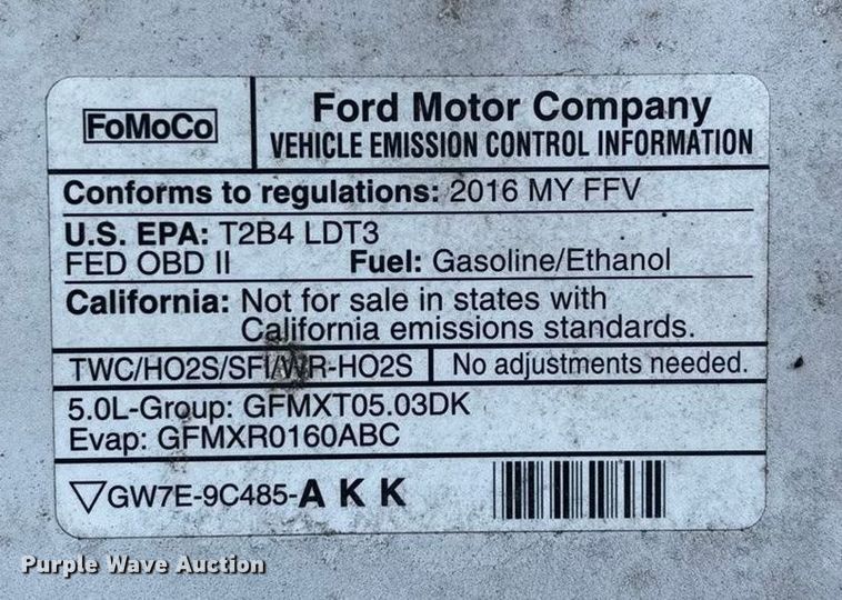 image for item FG0039 2016 Ford F150 Crew Cab pickup truck