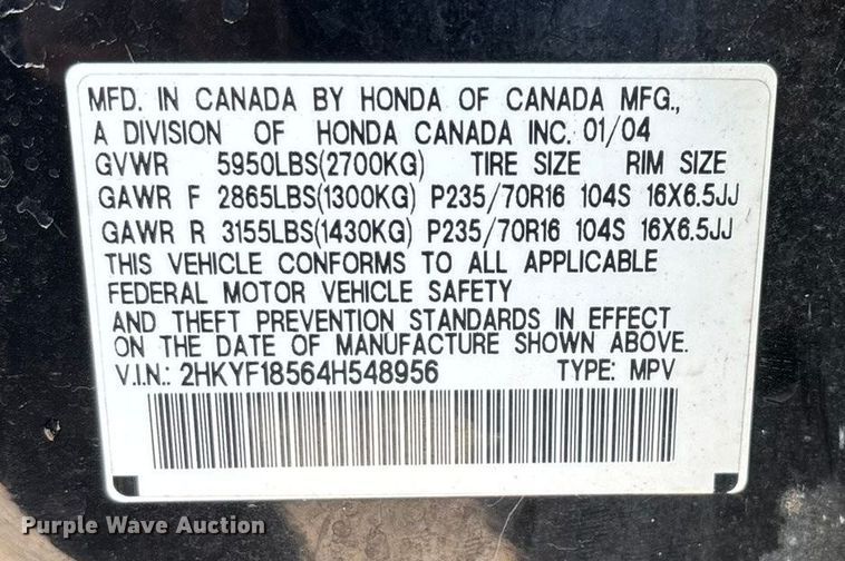 image for item FG0067 2004 Honda Pilot 