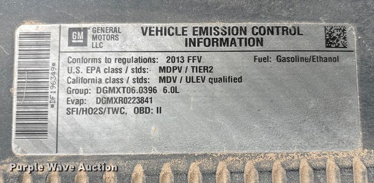 image for item FG2634 2013 Chevrolet Silverado 2500HD Crew Cab pickup truck