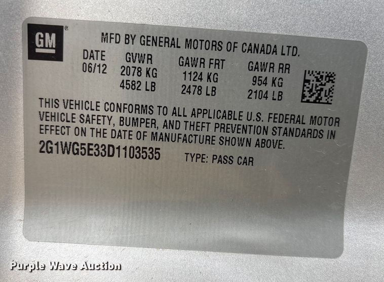 image for item FG2638 2013 Chevrolet Impala 