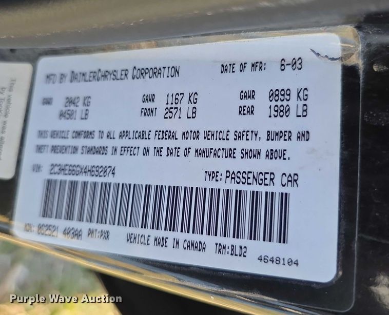 image for item FI0769 2004 Chrysler 300M 