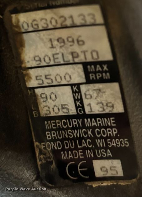 image for item FI1563 1996 Mariner outboard engine