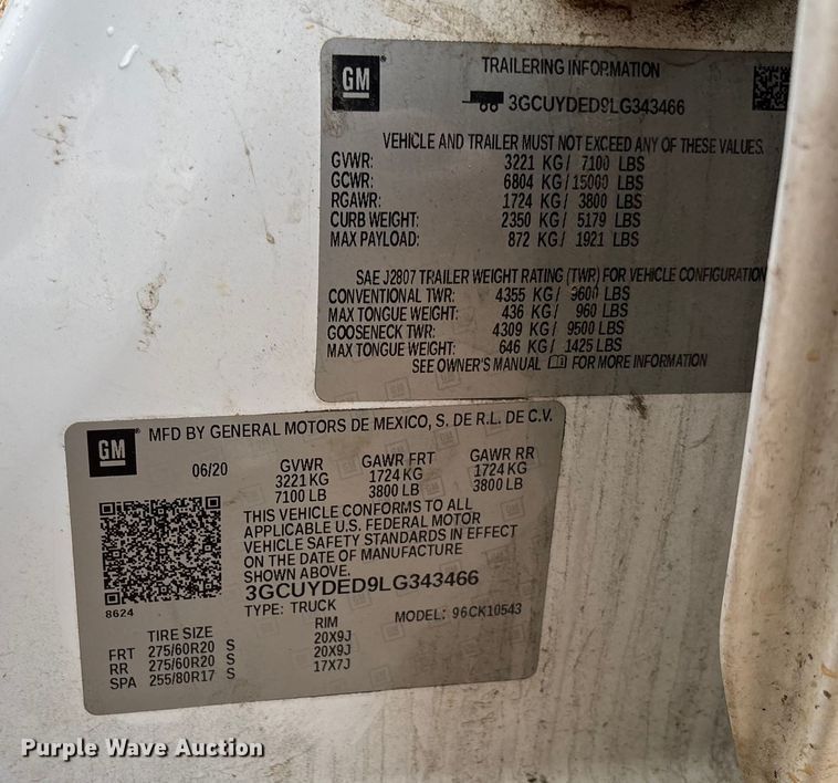 image for item FI1645 2020 Chevrolet Silverado 1500 Crew Cab pickup truck