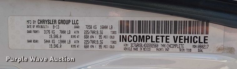 image for item FK0808 2013 RAM 4500 utility / service truck