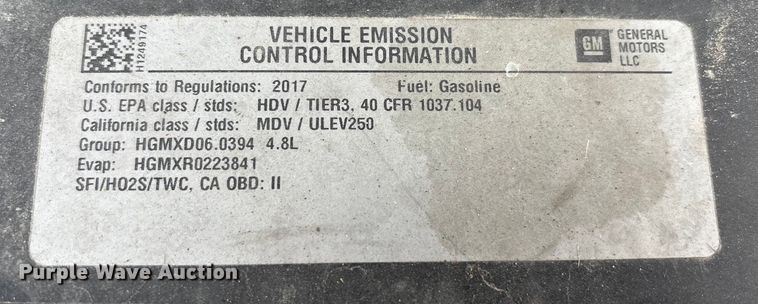 image for item FK1098 2017 Chevrolet Express 2500 van