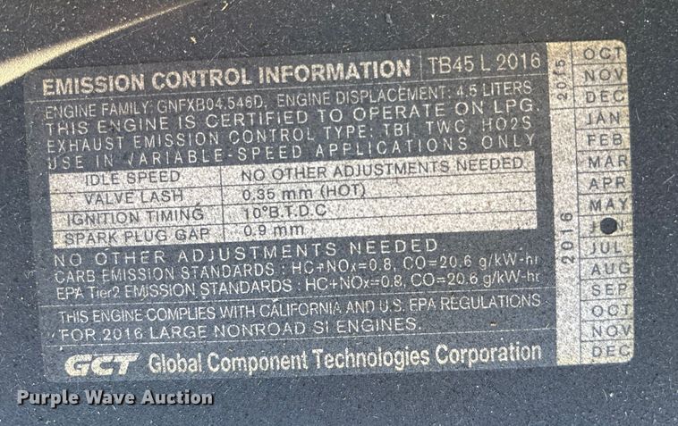 image for item FK1123 2016 UniCarriers PF80YLP forklift