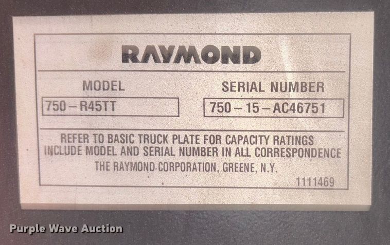 image for item FK1125 Raymond 750-R45TT reach truck