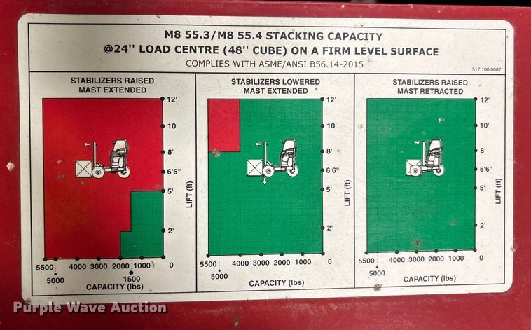 image for item FK1514 2017 Moffett M8 55.4 forklift