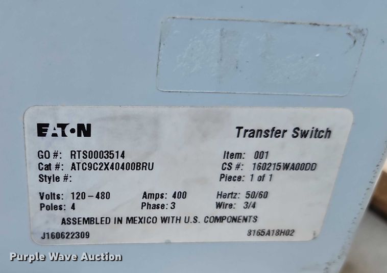 image for item FN5544 Caterpillar automatic transfer switch