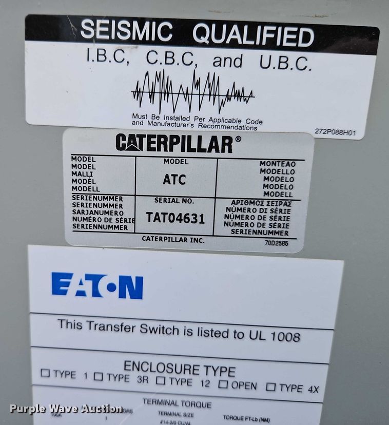 image for item FN5544 Caterpillar automatic transfer switch