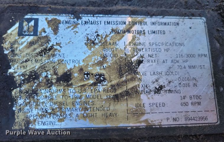 image for item NO9879 1986 Chevrolet 40 Tiltmaster dump flatbed truck