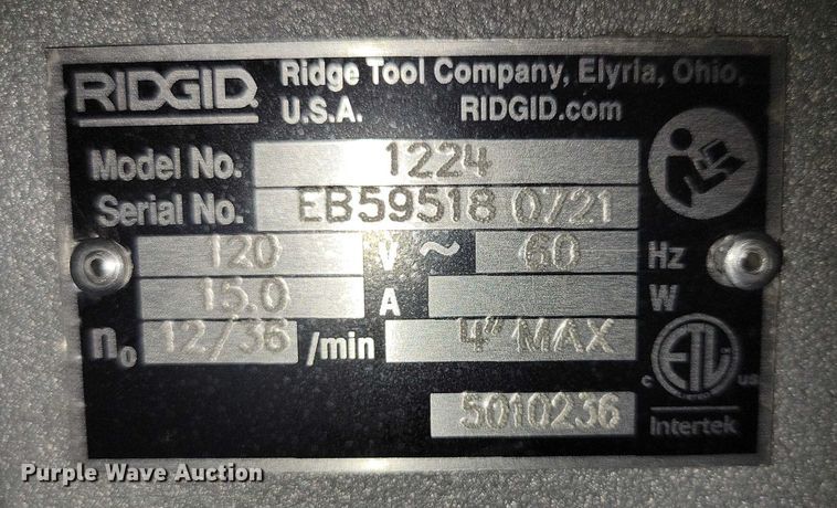 image for item NO9904 Rigid 1224 pipe threader