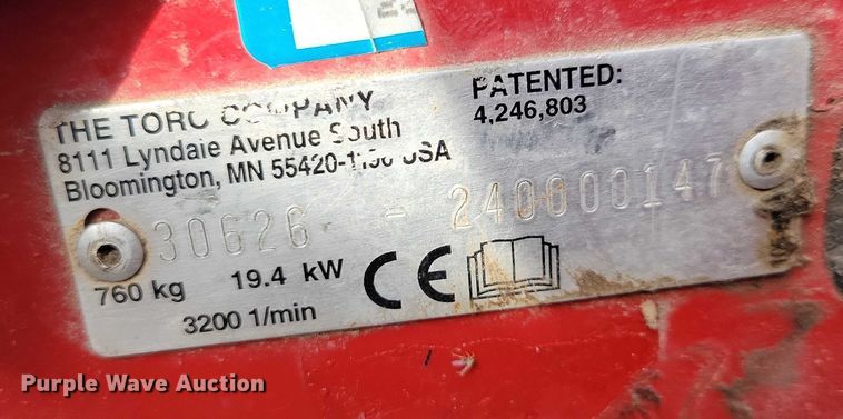 image for item NO9923 Toro Groundsmaster 328D sweeper