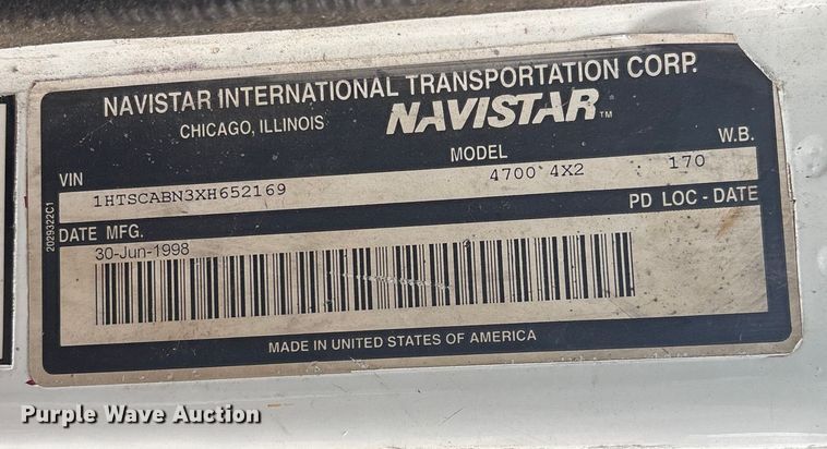 image for item OE9301 1999 International 4700 bucket truck