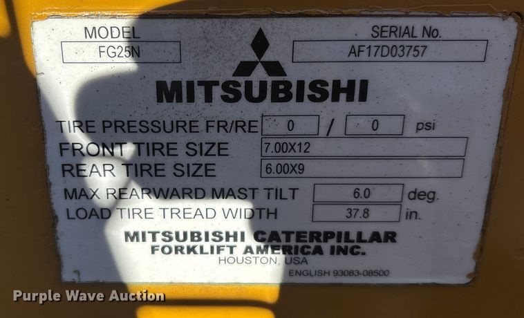 image for item YA1193 Caterpillar FG25N forklift