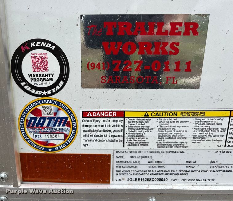 image for item YA1613 2025 Express T7167 enclosed cargo trailer