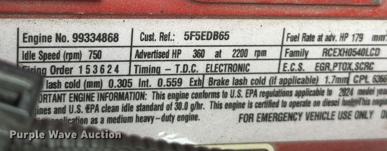 image for item YA2013 2025 International HV507 pumper fire truck