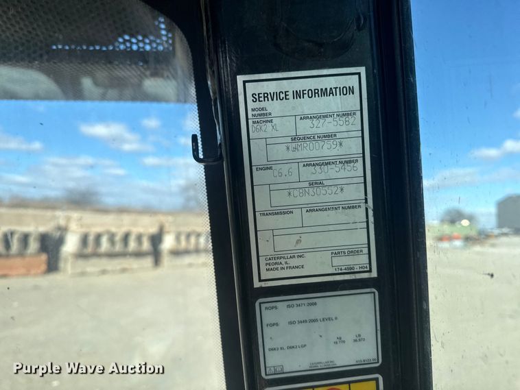 image for item DQ4228 2015 Caterpillar D6K2XL dozer