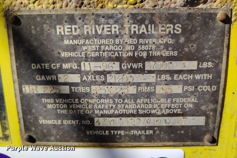 image for item DT0855 1997 Red River LB 237 live bottom trailer