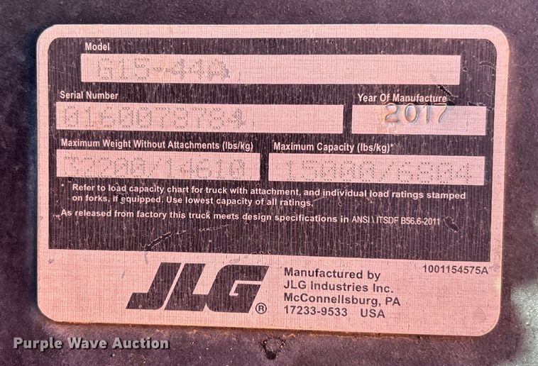 image for item DU0375 2017 JPG G15-44A telehandler