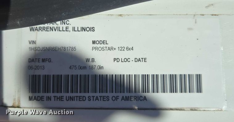 image for item DU2696 2014 International Prostar+ 122 semi truck