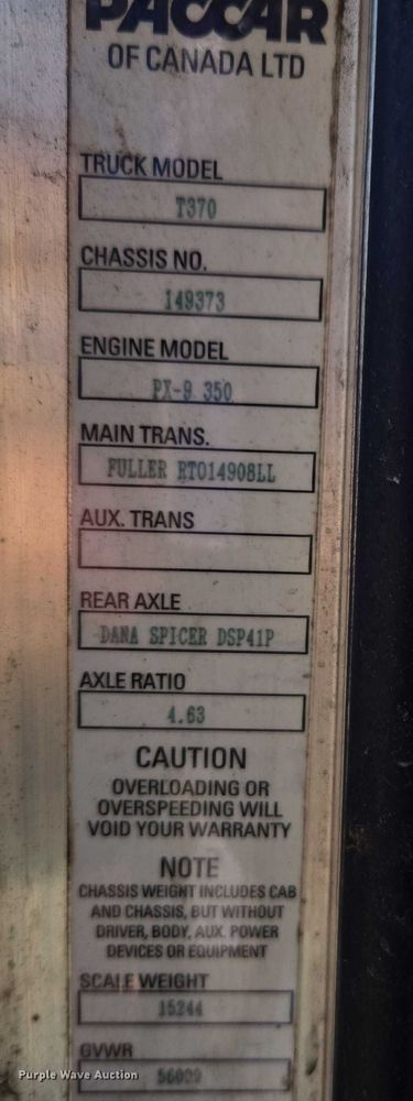 image for item DU2698 2017 Kenworth T370 dump truck