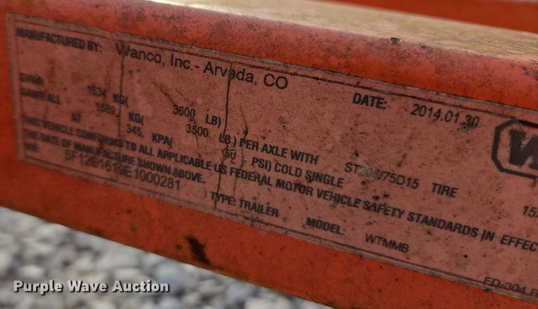 image for item DU2707 2014 Wanco message board trailer