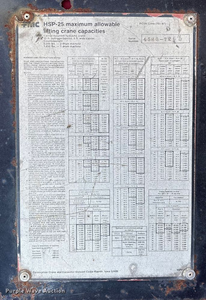 image for item DU6940 Link Belt HSP-25 crane