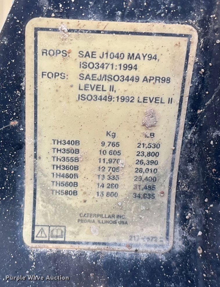 image for item DU6947 2005 Caterpillar TH560B telehandler