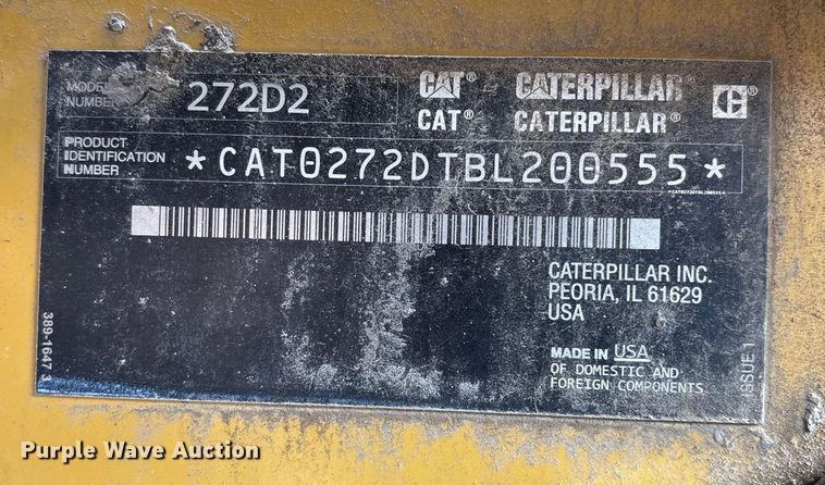 image for item DU6950 2016 Caterpillar 272D2 skid steer loader