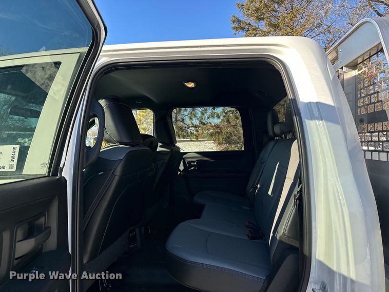 image for item DW4419 2022 RAM 3500 Crew Cab flatbed pickup truck