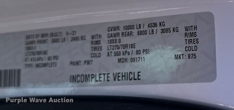 image for item DW4421 2022 RAM 3500 Crew Cab flatbed pickup truck