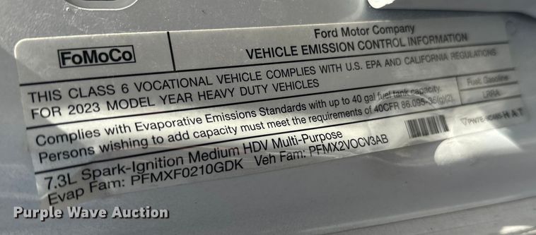 image for item DW4424 2023 Ford F600 flatbed truck