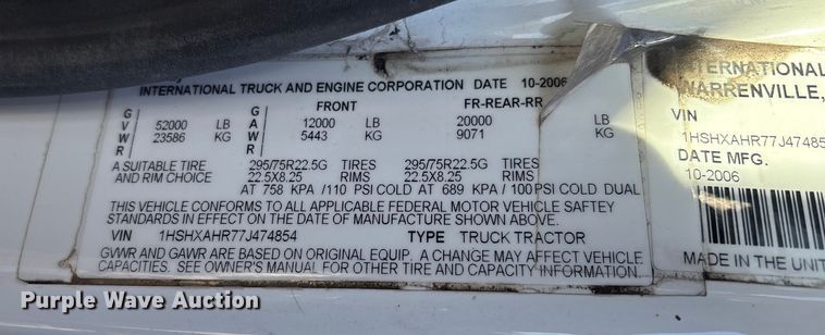 image for item DX5940 2007 International 8600 dump truck