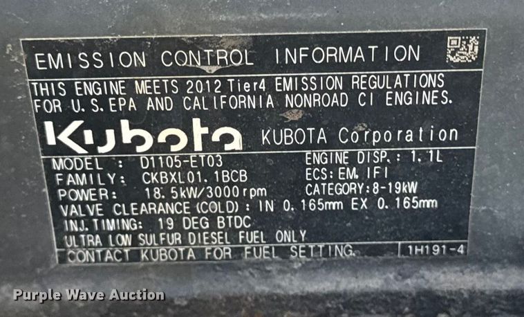 image for item EA2286 2012 Kubota RTV1100 utility vehicle