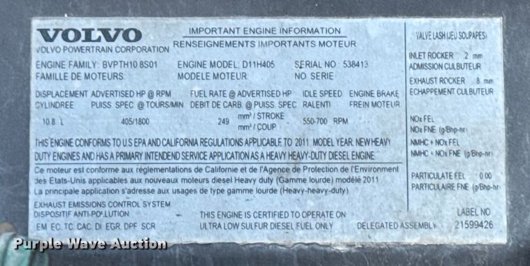 image for item EA2296 2012 Volvo Truck VHD ready mix truck