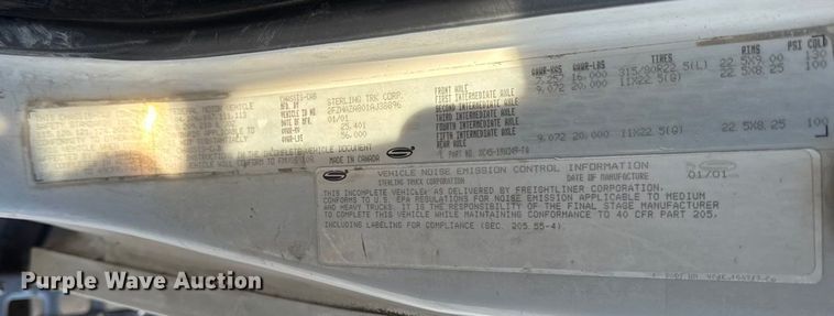 image for item EA2297 2001 Sterling Truck L9500 Series dump truck