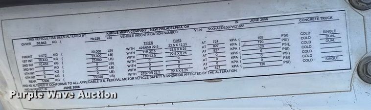 image for item EA2299 2006 Western Star 4900 ready mix truck