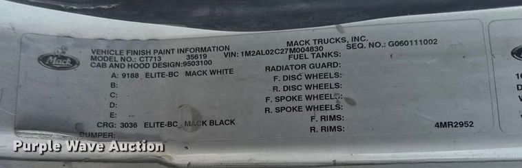image for item EA2300 2007 Mack CT Granite ready mix truck