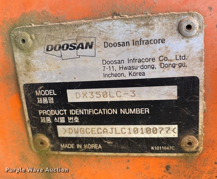 image for item EA7194 2012 Doosan DX350LC-3 excavator