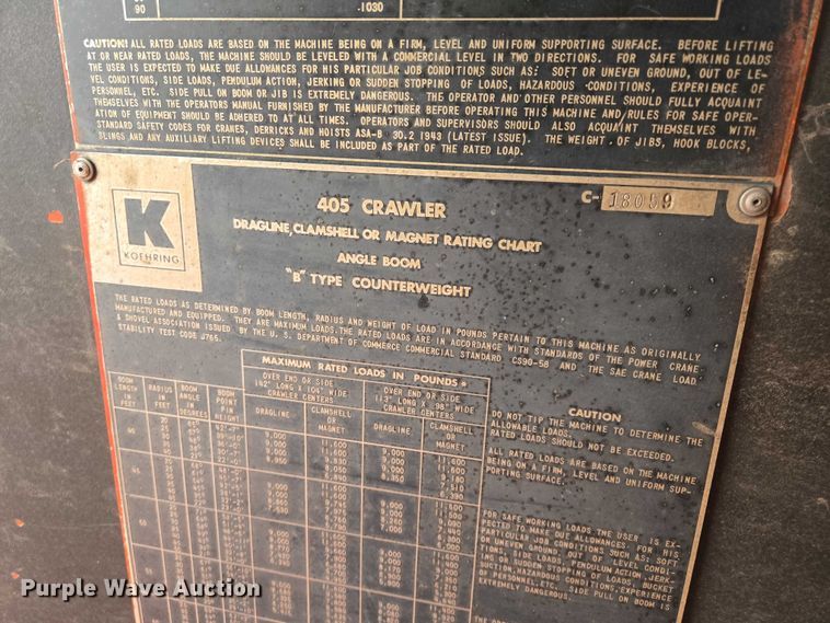 image for item EB1240 1977 Koehring 405 crane