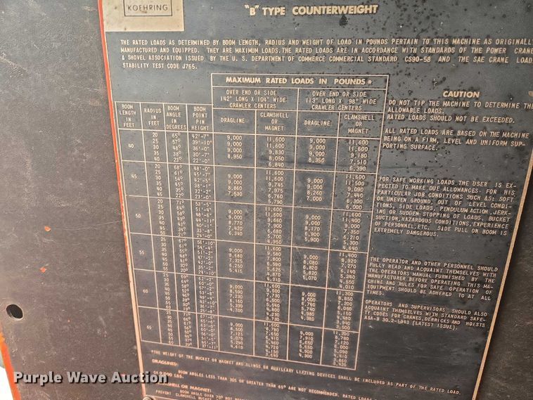 image for item EB1240 1977 Koehring 405 crane