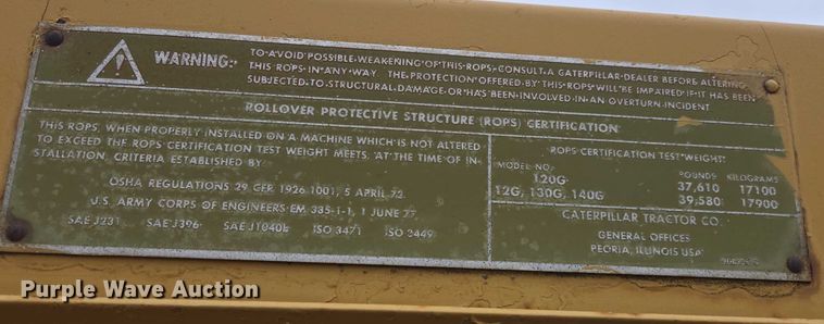 image for item EB1241 1979 Caterpillar 140G motor grader