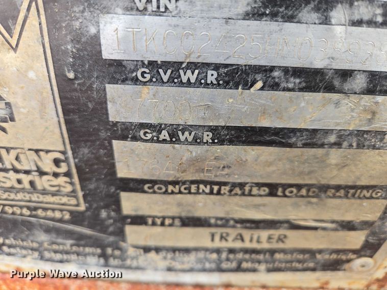 image for item EB1261 1987 Trail King TK40-2400 equipment trailer