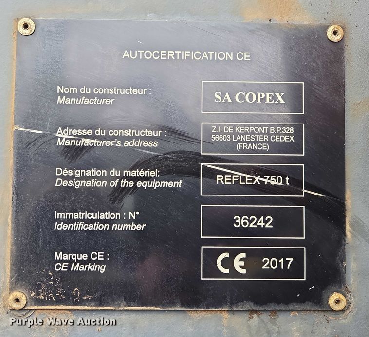 image for item EB1303 2017 Copex Reflex 750 baler