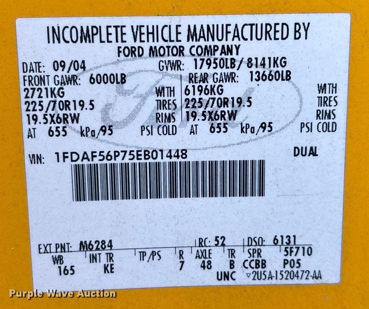 image for item ED2469 2005 Ford F550 Super Duty bucket truck