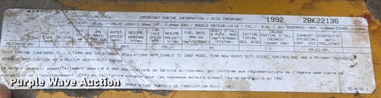 image for item ED5101 1992 GMC TopKick dump truck