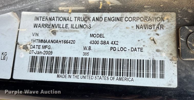 image for item ED5102 2010 International DuraStar 4300 sewer jetter truck