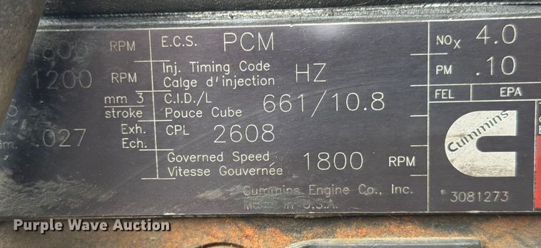 image for item ED5107 1999 Volvo WG sewer jetter truck